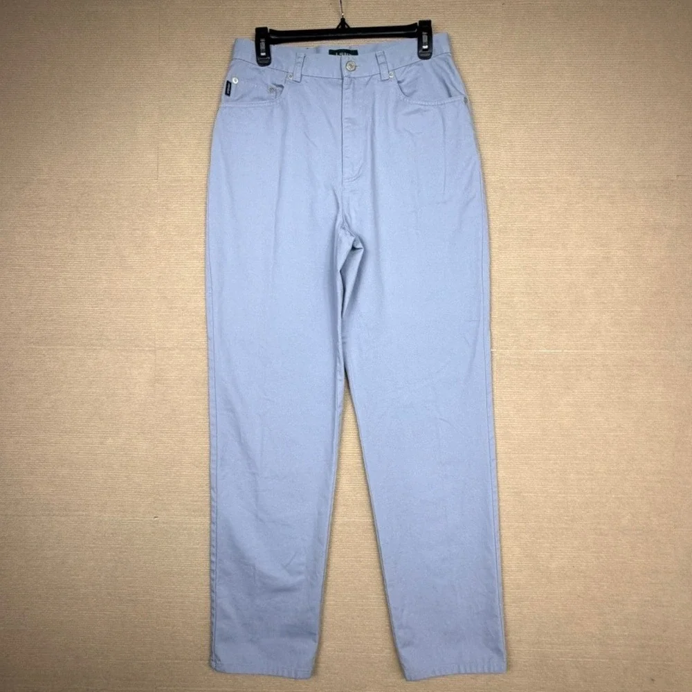 Lauren Ralph Lauren Womens High Rise Straight Leg Pants Blue Size 8
